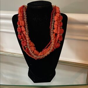 #115 - ✨🆕✨Worthington Bold Collection Multi-Strand Orange Statement Necklace